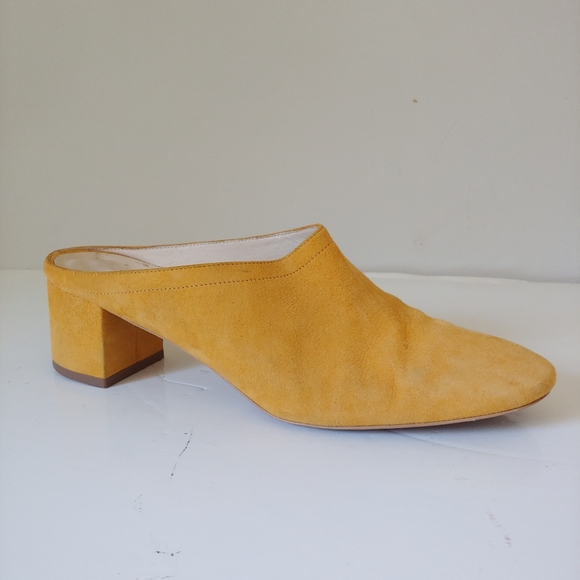 Everlane The Day Heel Mule Slip On Shoes Yellow Suede Size 8.5 - Picture 7 of 15